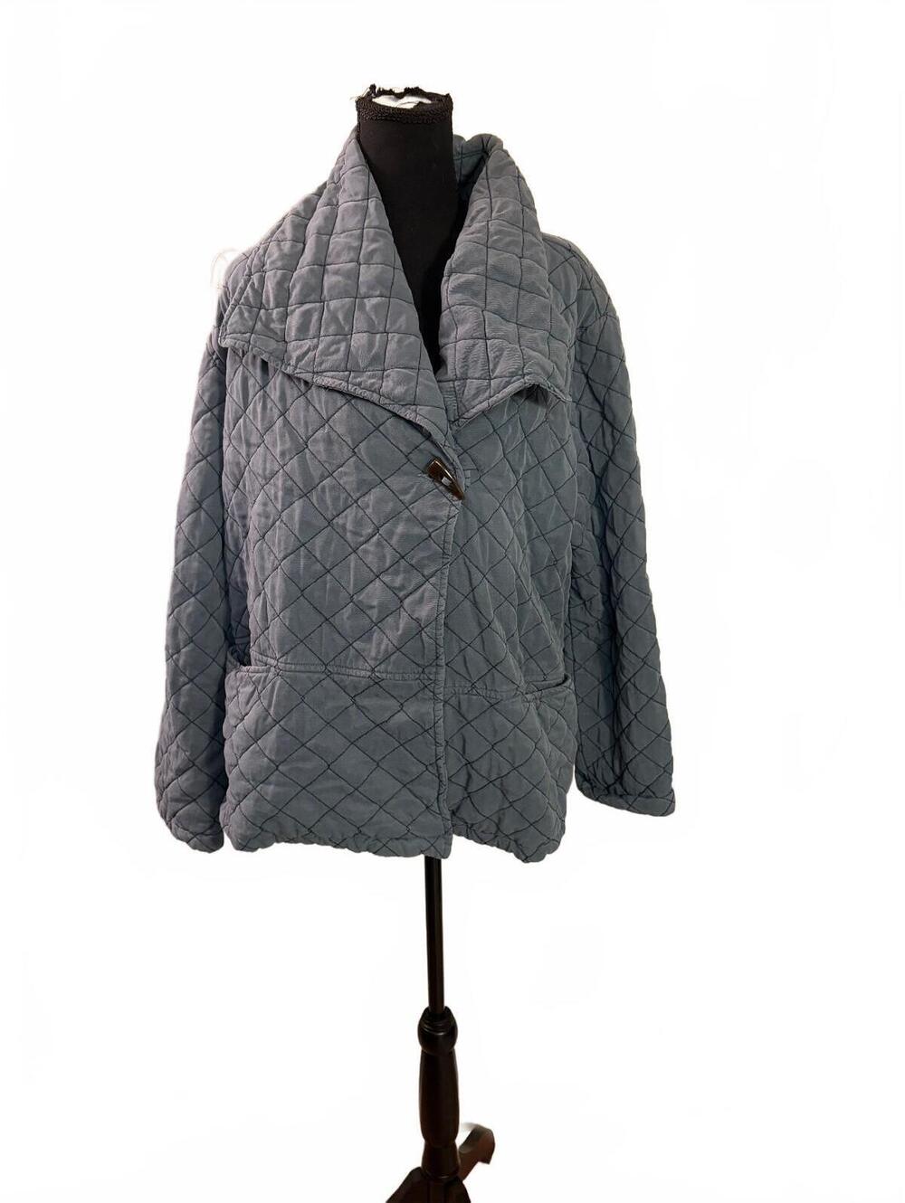 Cut Loose Quilted Jacket in Slate Blue, Size Large